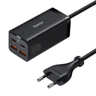 Rychlonabíječka do sítě Baseus GaN3, 2x USB-A, 2x USB-C 100W černá