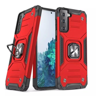 Wozinsky Ring Armor Tough Hybrid Case Magnetický držák krytu Samsung Galaxy S22 (S22 Plus) červený