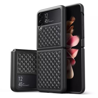 Kožené pouzdro Dux Ducis Venice pro Samsung Galaxy Z Flip 3 Genuine Leather Cover Black