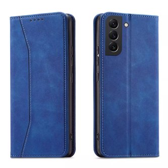Magnet Fancy Case Case pro Samsung Galaxy S22 Pouch Card Wallet Card Holder Card Holder Blue