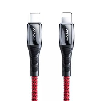 Joyroom kabel kabel USB Typ C - Lightning Power Delivery 20W 2,4A 1,2m černý (S-1224K2 červený)