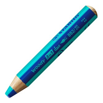 STABILO woody 3 in 1 duo ultramarínově modrá/tyrkysová