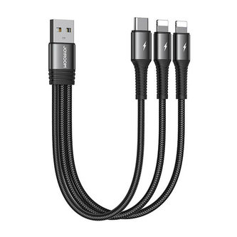 Kabel USB Joyroom S-01530G10 3v1 USB-C / 2x Lightning 3,5A 0,15 m (černý)