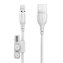 Foneng X62 Magnetický kabel 3v1 USB na USB-C / Lightning / Micro USB, 2,4 A, 1 m (bílý)