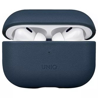 UNIQ Terra ochranné pouzdro na sluchátka pro AirPods Pro 2. generace z pravé kůže modrá/vesmírně modrá