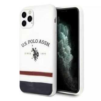 Pouzdro na telefon US Polo USHCN65PCSTRB pro Apple iPhone 11 Pro Max bílá/bílá Tricolor Pattern Collection