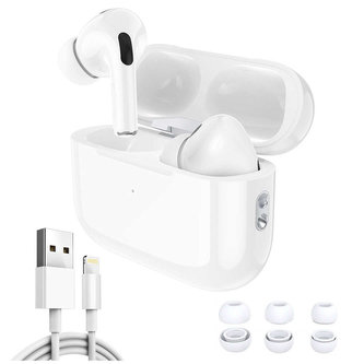 Bezdrátová sluchátka do uší Bluetooth 5.3 ANC TWS s nabíjecím pouzdrem PowerBank bílé