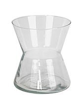 Skleněná váza válec z recyklovaného skla 20x16 cm II. jakost