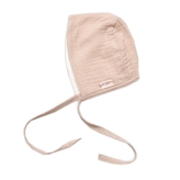 Mušelínová čepička na zavazování bonetka Boy, Hand Made, béžová, vel. 68; 68 (3-6m)