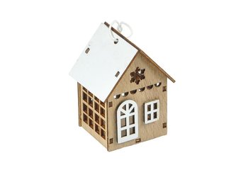 závěs domeček dřevěný hnědý 6cm 8886229