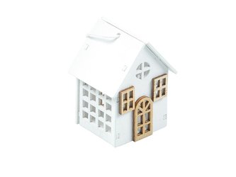 závěs domeček dřevěný bílý 6cm 8886231