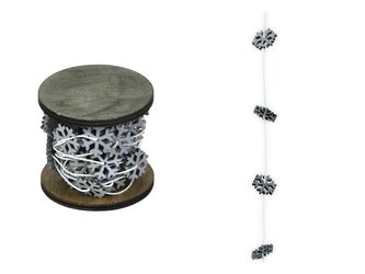 řetěz 3m vločky 48ks dřevěná cívka 8885679