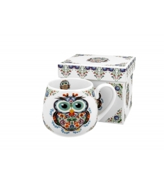 Porcelánový hrnek buclák Owl Etno 430 ml v dárkové krabičce