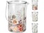 Svícen sklo 150x175mm na zavěšení potisk květin mix, barevná