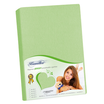 Prostěradlo jersey - jarní zeleň - 160x200 cm