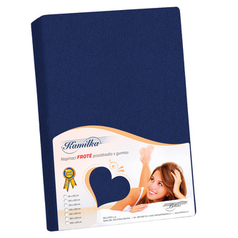 Prostěradlo froté - námořnická modrá - 160x200 cm