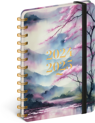 Špirálový 18-mesačný diár Petito – Sakura 2024/2025, 13 × 18 cm