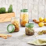 DÓZA S VÍČKEM A LŽIČKOU 425 ML, SKLO/PLAST, ZELENÁ