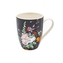 Hrnek porcelán 340ml  KVĚT černá