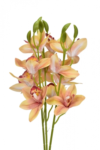 Umělá orchidej meruňková 39 cm, svazek 3 ks