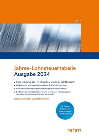 Jahres-Lohnsteuertabelle 2024