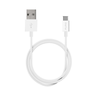 PURO White - USB-A / USB-C propojovací kabel 1 m (bílý)