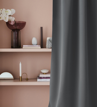 Dekorační závěs zatemňující s kroužky LUNA - "BLACKOUT" 140x260 cm, tmavě šedá  (cena za 1 kus) MyBestHome