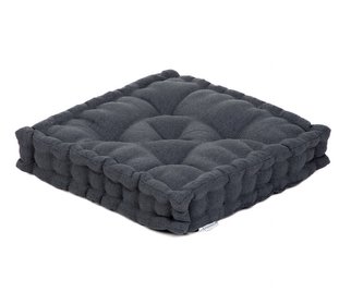 Sedací polštář na zem | PARIA | grafitová prošívaná | 40x40 | 883830 Homla