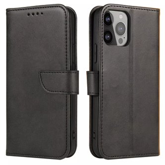 Magnet Phone Case pro iPhone 13 elegantní kryt pouzdra s odklápěcím krytem a funkcí stojánku černý