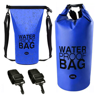 Voděodolný pytel o objemu 30 l Vodotěsný vak Taška na kajakové plachty PVC pro sportovní modré