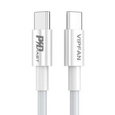 Kabel USB-C na USB-C Vipfan P02, 1 m (bílý)