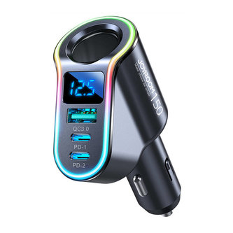Nabíječka do auta Joyroom JR-CL21, 4-v-1, 1x USB QC3.0, 2x USB-C PD 150W (černá)