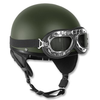 Helma motocyklová RETRO ZELENÁ vel.S / 55-56cm