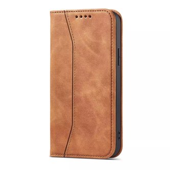 Magnet Fancy Case pro iPhone 12 Pro Pouch Card Wallet Card Stand Card Wallet Brown