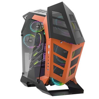 Počítačová skříň Darkflash K1 (černo-oranžová)