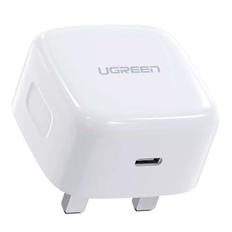 Ugreen USB nástěnná nabíječka Type C Power Delivery 3.0 Quick Charge 4.0 20W 3A (britská zástrčka) bílá (CD137)