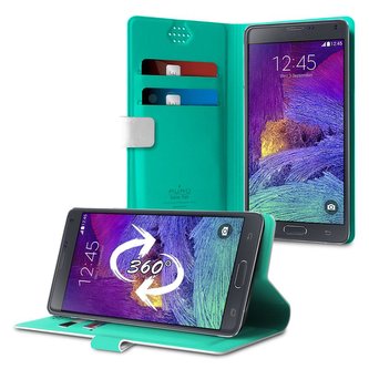 PURO Uniwallet Bi-Color - Univerzální pouzdro otočné o 360° s přihrádkami na karty, velikost XXL (bílá)