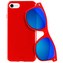 PURO Sunny Kit – sada pouzdra pro iPhone SE (2022/2020) / 8/7 + skládací sluneční brýle (červené)
