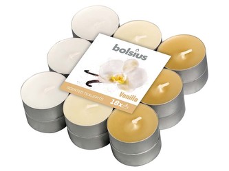 Bolsius Čajové 18ks Vanilla tříbarevné, vonné svíčky