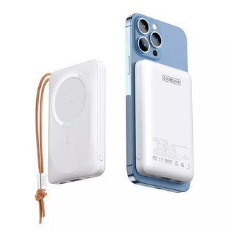 Duzzona magnetická powerbanka 10000 mAh s funkcí bezdrátového nabíjení (MagSafe, Qi) USB-A / USB-C 22,5W bílá (W5) Duzzona magnetická powerbanka 10000 mAh s funkcí bezdrátového nabíjení (MagSafe, Qi) USB-A / USB-C 22,5W bílá (W5)