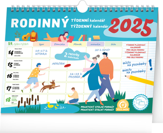 Kalendář 2025 nástěnný: Rodinný týdenní s háčkem, 30 × 21 cm Kalendář 2025 nástěnný: Rodinný týdenní s háčkem, 30 × 21 cm