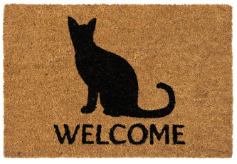 Rohožka z přírodního kokosového vlákna CATS WELCOME 40x60 cm Mybesthome