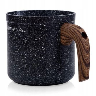 mlékovar 1,0l NATURE, nepřiln.povrch-kámen, d11cm, neindukční, rukojeť plast