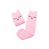 Mama's Feet Dětské podkolenky s kočičkou Crazy Animals Pinky Kitty růžové Pro maminku