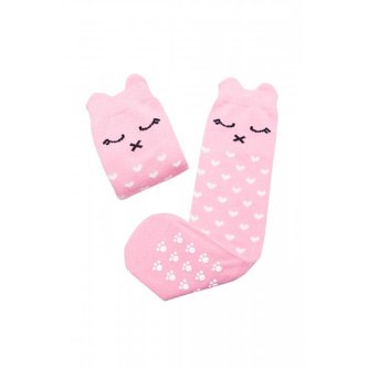 Mama's Feet Dětské podkolenky s kočičkou Crazy Animals Pinky Kitty růžové Pro maminku