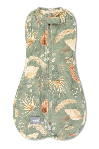 Zavinovačka Sleepee First Step Swaddle s čepičkou zdarma Bohemian Green