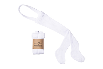 Mama's Feet Dětské punčocháče s kšandami Fribble White bílé 6-12 měsíců