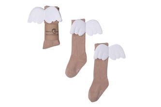 Mama's Feet Dětské podkolenky s křidélky Beige Angels béžové 4-6 let