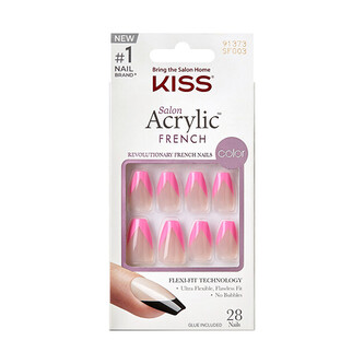 KISS Nalepovací nehty Salon Acrylic French Color - Squared 28 ks woman