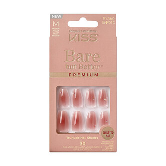 KISS Nalepovací nehty Bare-But-Better Premium Nails - Shine 30 ks woman